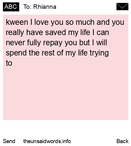 unsent message to Rhianna