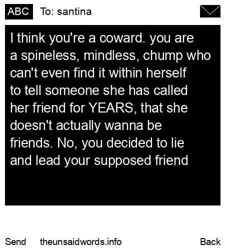 unsent message to santina