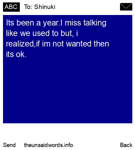 unsent message to Shinuki