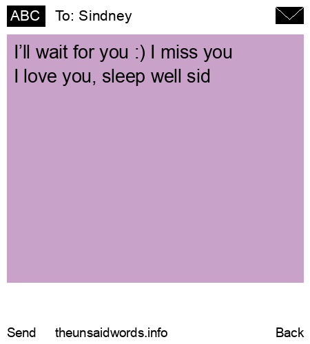 unsent message to Sindney 