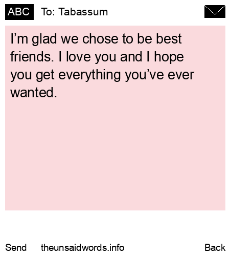 unsent message to Tabassum
