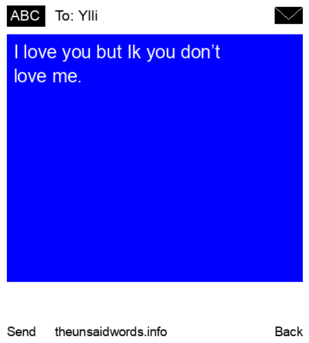 unsent message to Ylli