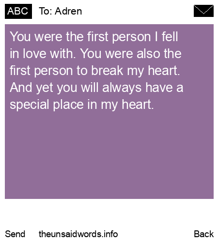 unsent message to Adren