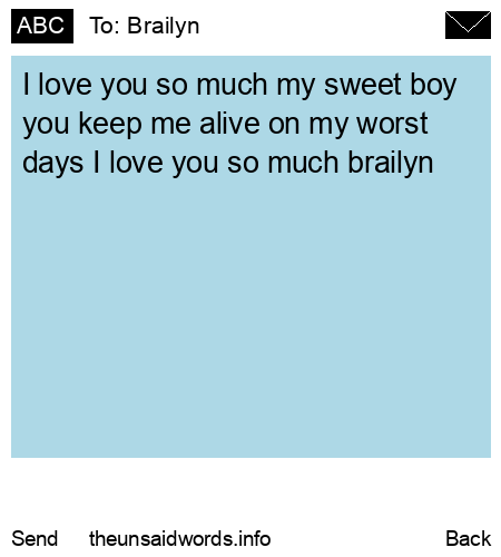 unsent message to Brailyn