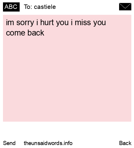 unsent message to castiele
