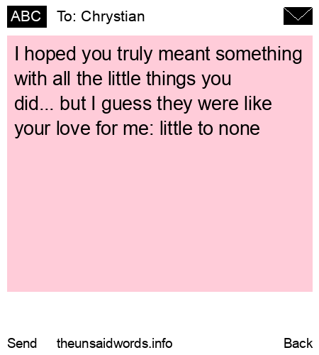 unsent message to Chrystian