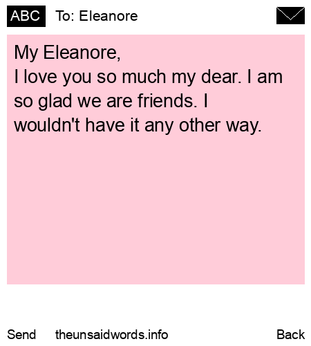unsent message to Eleanore