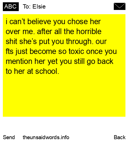 unsent message to Elsie
