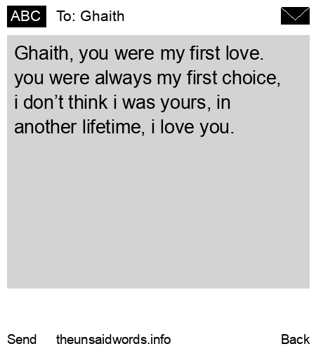 unsent message to Ghaith