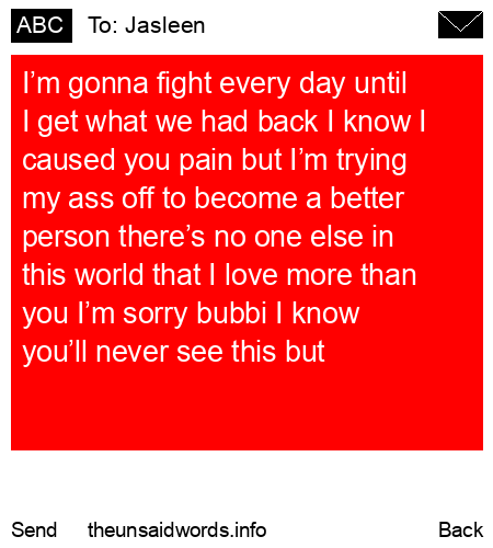 unsent message to Jasleen