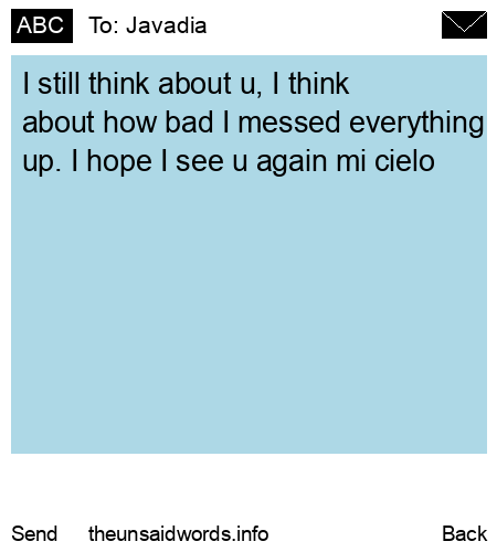 unsent message to Javadia