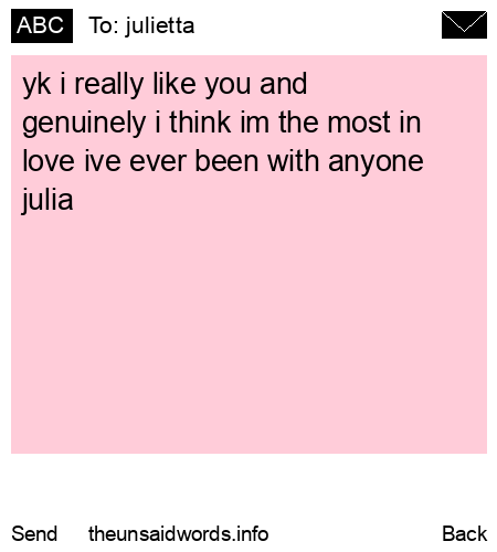 unsent message to julietta 
