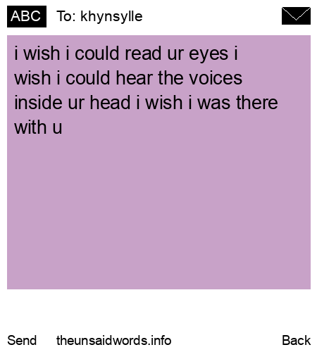 unsent message to khynsylle