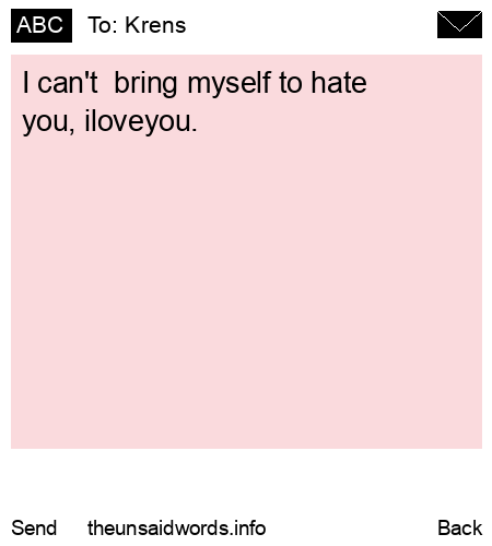 unsent message to Krens