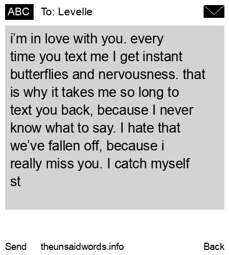 unsent message to Levelle