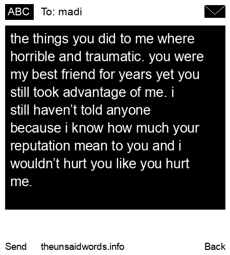 unsent message to madi