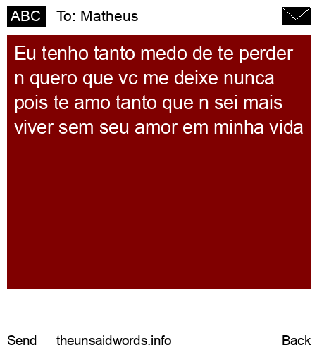 unsent message to Matheus