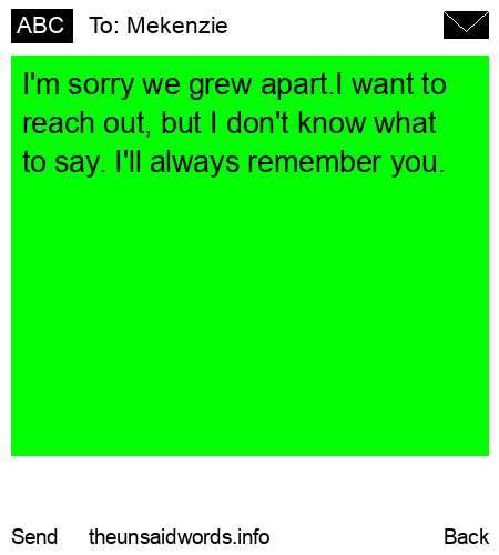 unsent message to Mekenzie