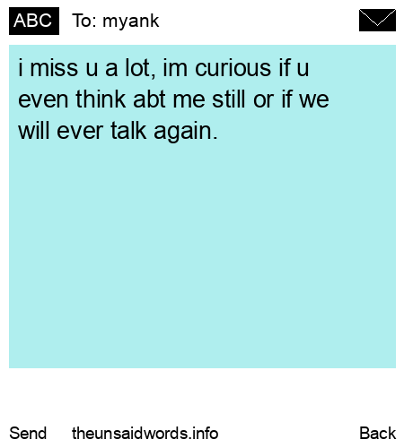 unsent message to myank