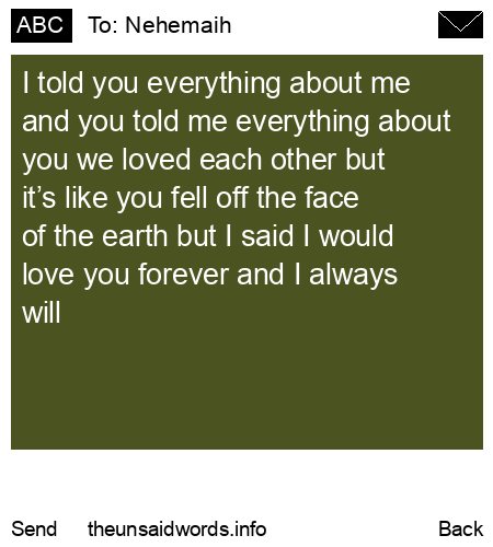 unsent message to Nehemaih