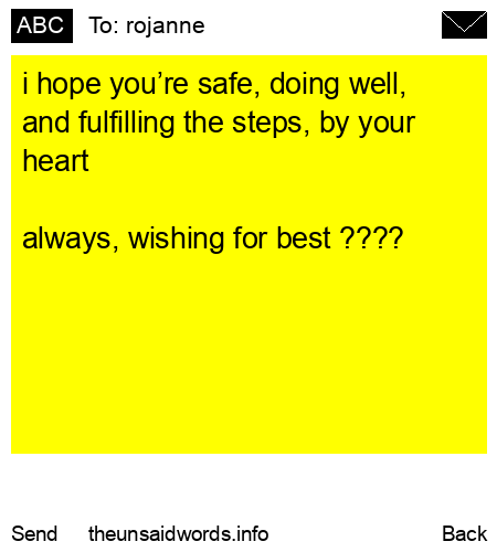 unsent message to rojanne