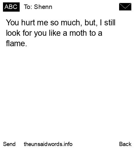 unsent message to Shenn