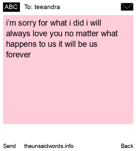 unsent message to teeandra 