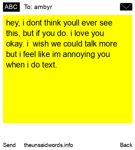 unsent message to ambyr