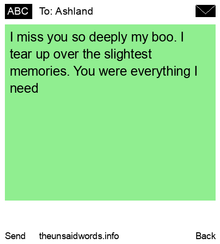 unsent message to Ashland