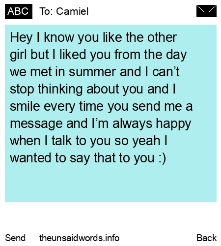 unsent message to Camiel