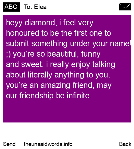 unsent message to Elea
