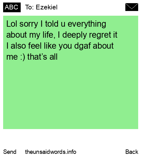 unsent message to Ezekiel