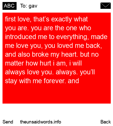 unsent message to gav