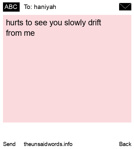 unsent message to haniyah