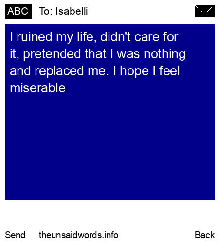 unsent message to Isabelli