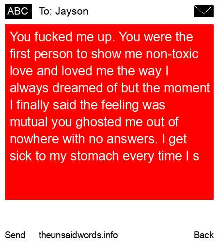 unsent message to Jayson