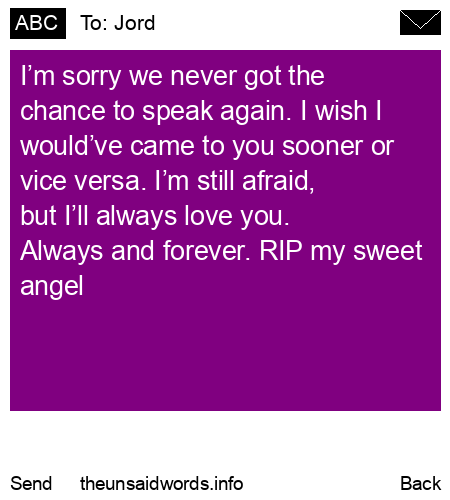 unsent message to Jord