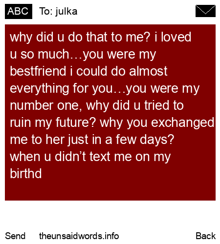 unsent message to julka