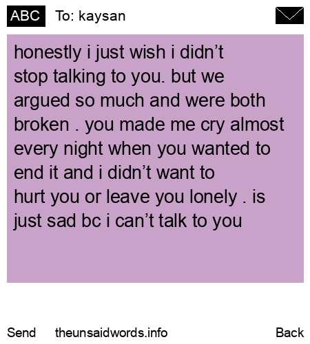 unsent message to kaysan