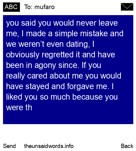 unsent message to mufaro