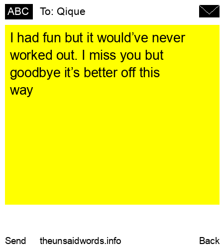 unsent message to Qique
