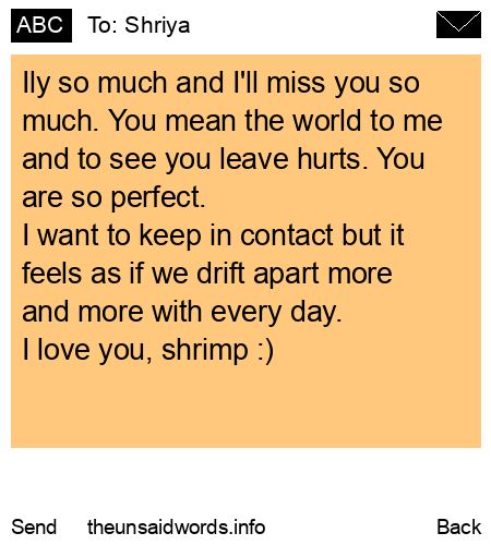 unsent message to Shriya