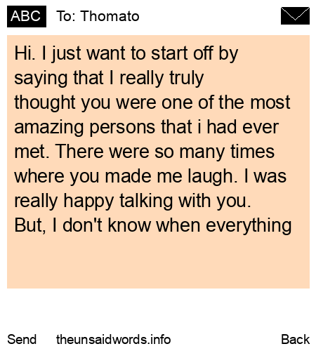 unsent message to Thomato