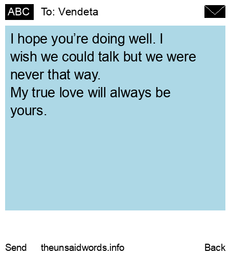 unsent message to Vendeta