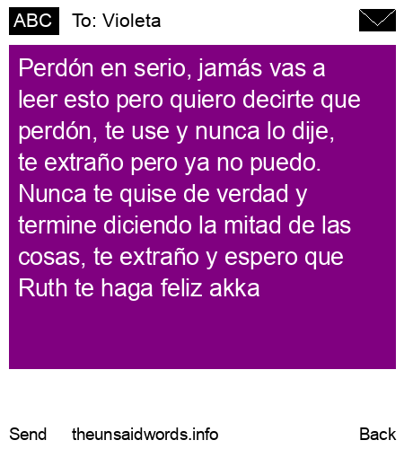 unsent message to Violeta