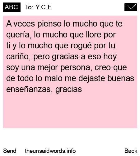 unsent message to Y.C.E