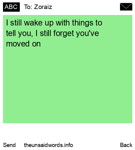 unsent message to Zoraiz