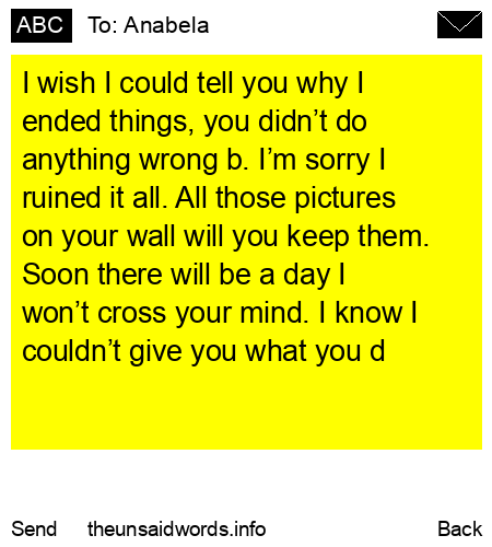 unsent message to Anabela