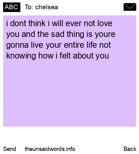 unsent message to chelsea