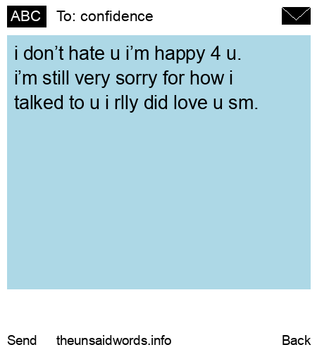 unsent message to confidence 